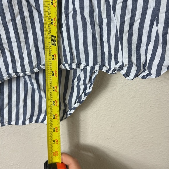 J.Crew Collared Tie-Sleeve Popover Stripe Shirt Tunic sz XL - Picture 7 of 10